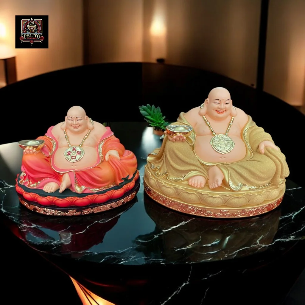 Patung Buddha Maitreya Duduk / Buddha Metteyya 10 & 12 Inch Resin Fiberglass 1