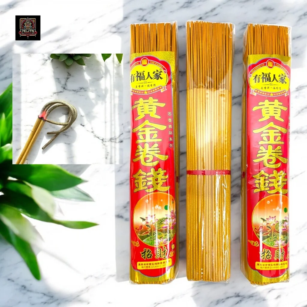 Dupa Wangi Emas Abu Gulungan Emas 33 cm 500 gr Abu Tidak Jatuh 1