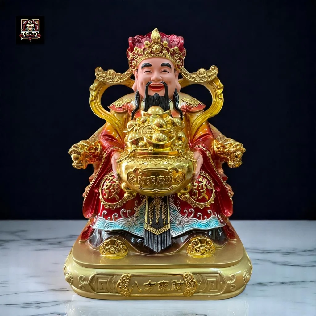 Patung Dewa Rejeki Cai Shen Ye 19 Inch Merah 1