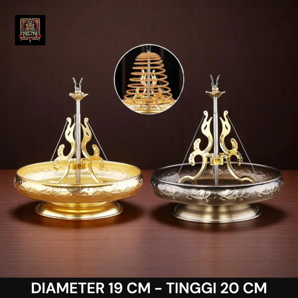 Tempat Dupa Lingkar 24 Jam Metal Premium 19 cm 1