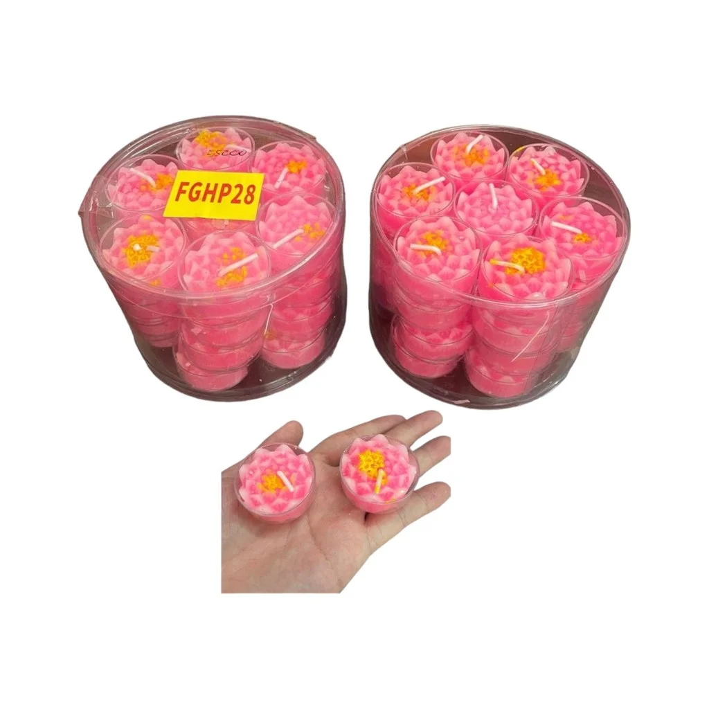 Lilin Teratai Toples Pink Isi 28 Pcs 1