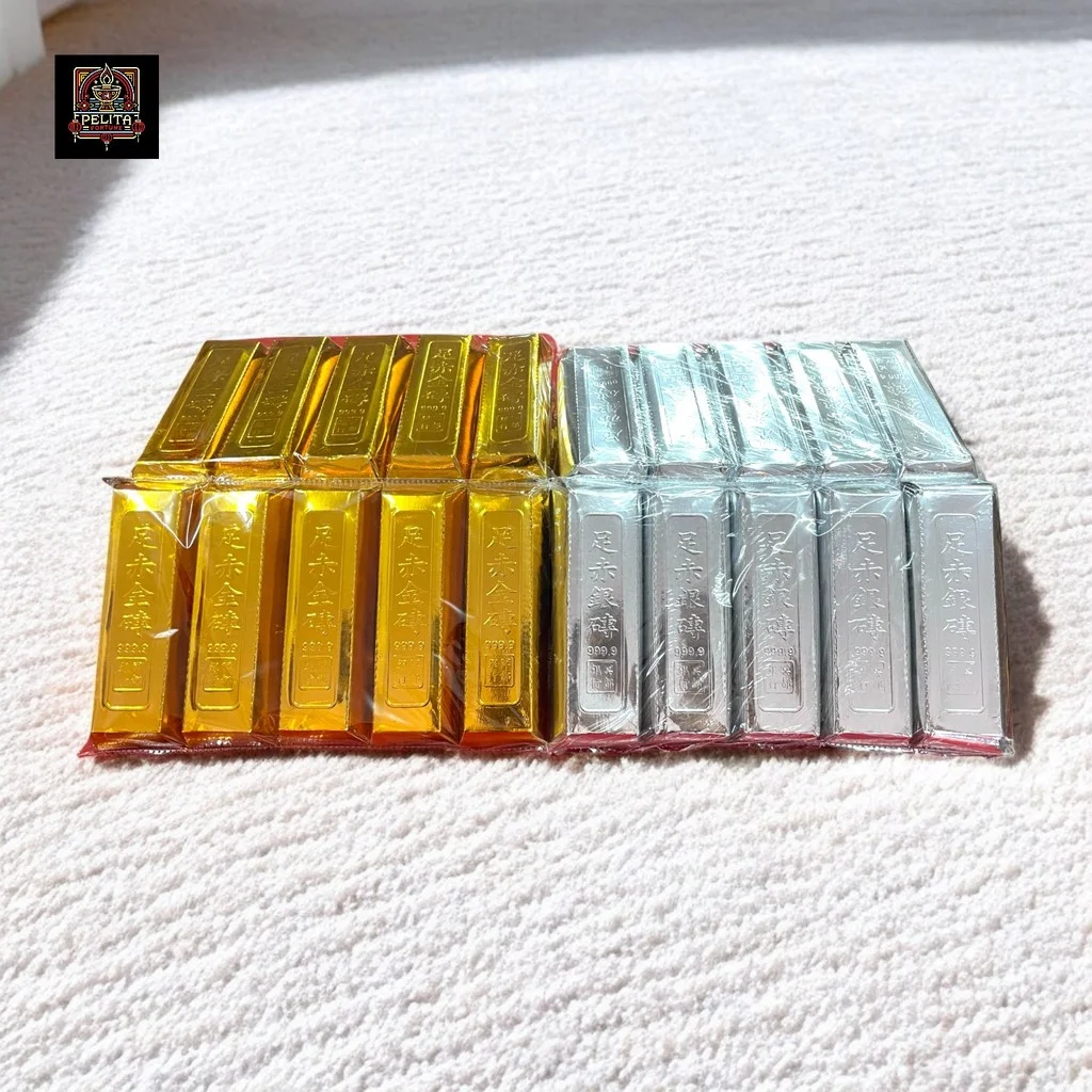 Kertas Sembahyang Cengbeng Gold Bar & Silver Bar Batangan - Pelita Fortune 1