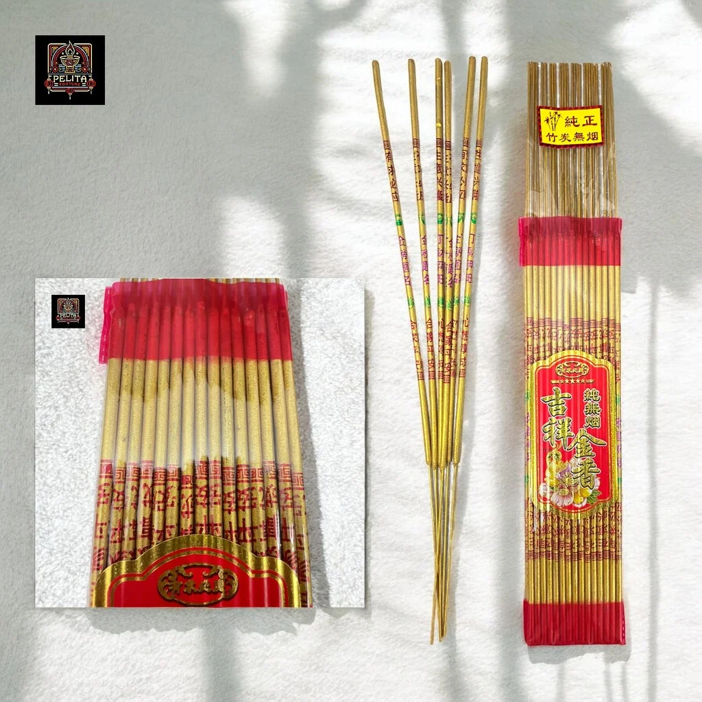 Dupa Huruf Emas Abu Emas Glitter Tanpa Asap Smoke Less 48 cm Isi 30 Stik 1