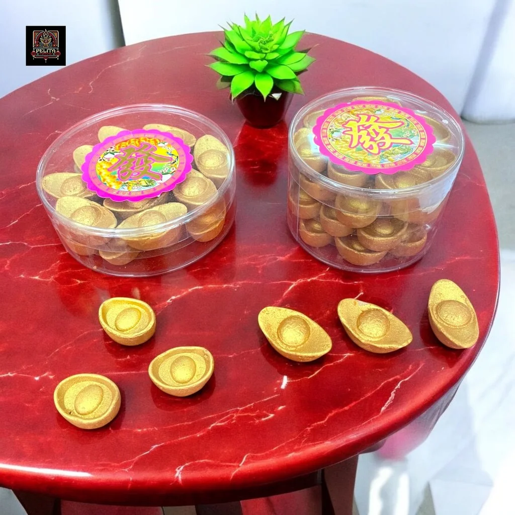 Gold Ingot Toples Yuanbao Dupa Cendana & Bubuk Cypress Yenpau 1